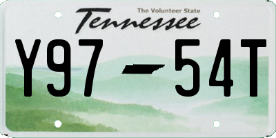 TN license plate Y9754T