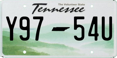 TN license plate Y9754U