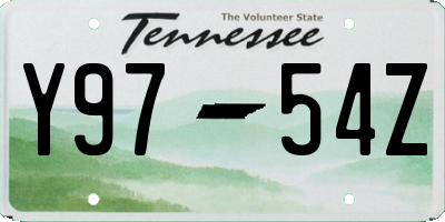 TN license plate Y9754Z