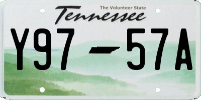 TN license plate Y9757A