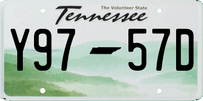 TN license plate Y9757D