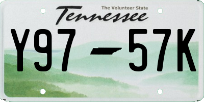 TN license plate Y9757K