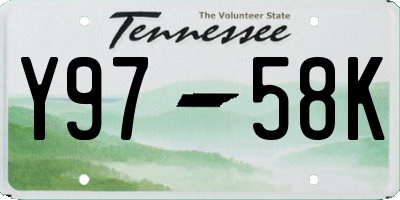 TN license plate Y9758K