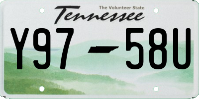 TN license plate Y9758U