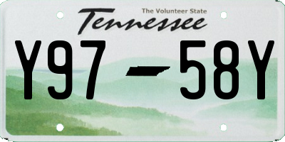 TN license plate Y9758Y