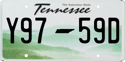 TN license plate Y9759D