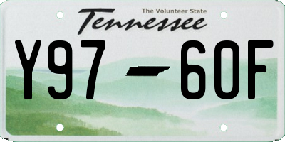 TN license plate Y9760F