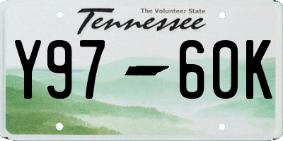 TN license plate Y9760K