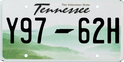 TN license plate Y9762H