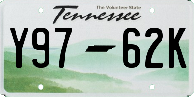 TN license plate Y9762K