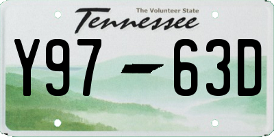 TN license plate Y9763D