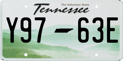 TN license plate Y9763E