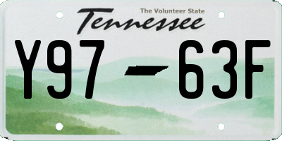 TN license plate Y9763F