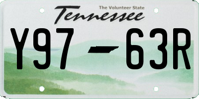TN license plate Y9763R