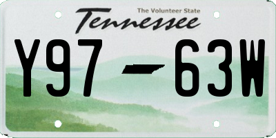 TN license plate Y9763W