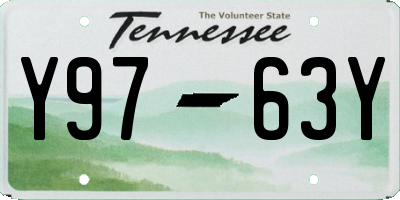 TN license plate Y9763Y