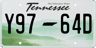 TN license plate Y9764D