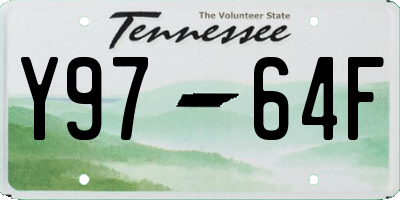 TN license plate Y9764F