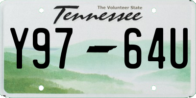 TN license plate Y9764U