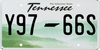 TN license plate Y9766S