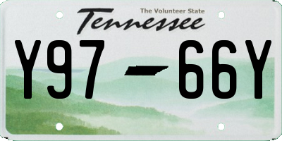 TN license plate Y9766Y