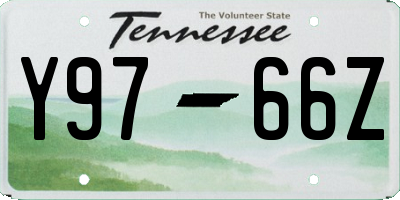 TN license plate Y9766Z