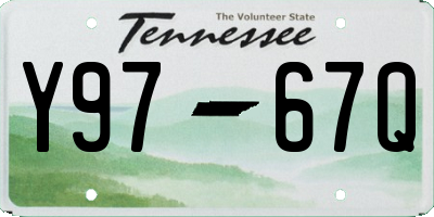 TN license plate Y9767Q