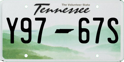 TN license plate Y9767S
