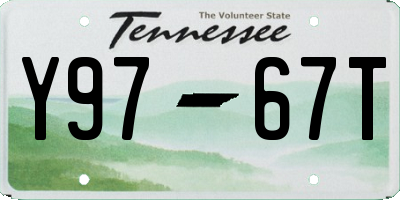 TN license plate Y9767T