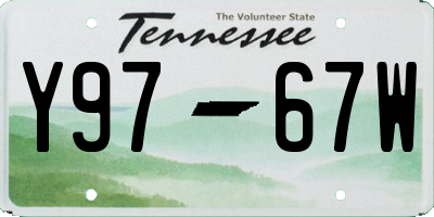 TN license plate Y9767W