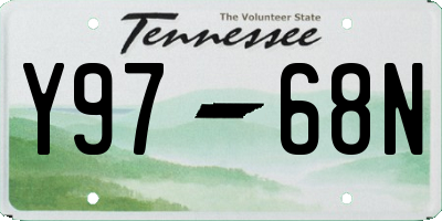 TN license plate Y9768N