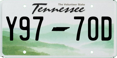 TN license plate Y9770D