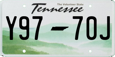 TN license plate Y9770J