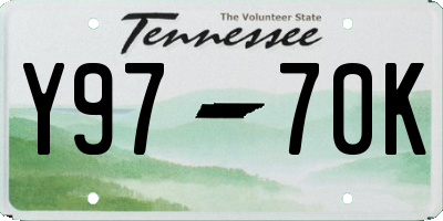 TN license plate Y9770K