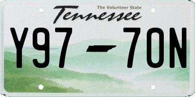 TN license plate Y9770N