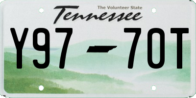 TN license plate Y9770T