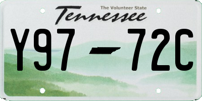 TN license plate Y9772C