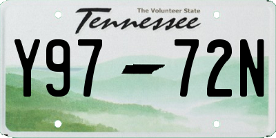 TN license plate Y9772N