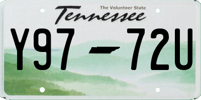 TN license plate Y9772U