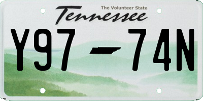 TN license plate Y9774N