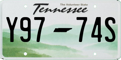 TN license plate Y9774S