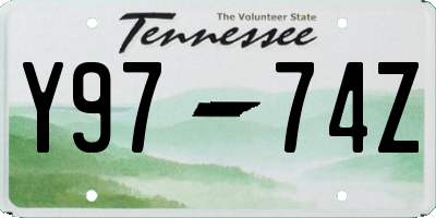 TN license plate Y9774Z