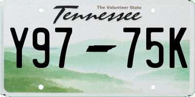 TN license plate Y9775K