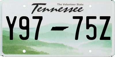 TN license plate Y9775Z