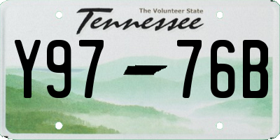 TN license plate Y9776B