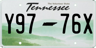 TN license plate Y9776X