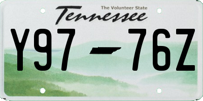 TN license plate Y9776Z