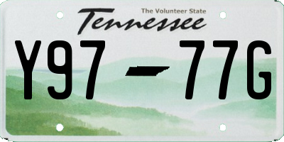TN license plate Y9777G
