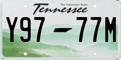 TN license plate Y9777M