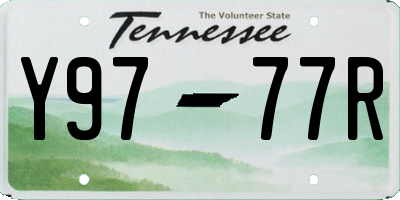 TN license plate Y9777R